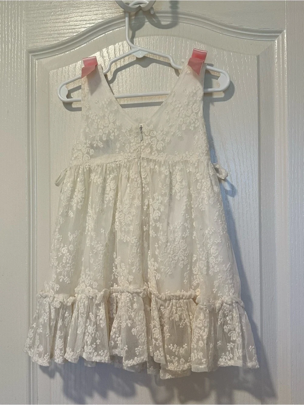 Coquelicot Ivory Lace Bow Dress 3T